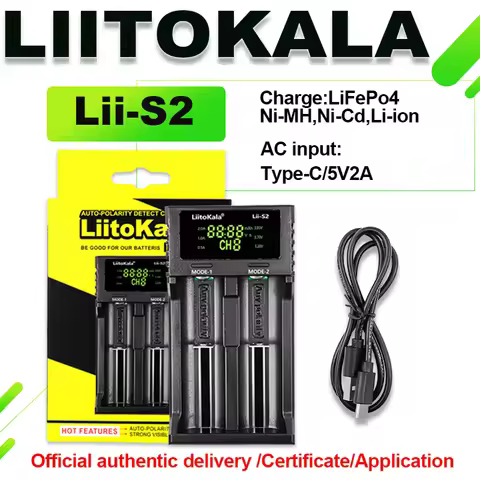 LiitoKala compatible Li-ion/IMR/LiFePO4/NiMH/Cd 26650,21700,18650...16340(RCR123),14500,10440,AA, AA