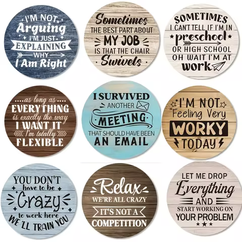 Elegant Retro 2D Wooden Letter Elements Coaster Set - Home Dining Table Heat Protection Coffee Cup P