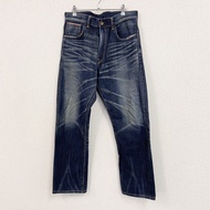 EDWIN SELVAGE DENIM 505z 牛仔褲/牛仔褲，嚴重褪色，靛藍色，尺寸 W33，古著。