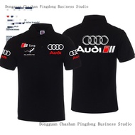 2023 New Style European Size Audi Car Modified 4S Shop Lapel polo Shirt Workwear Men Women Summer Short-Sleeved T-Shirt Can Be Customized