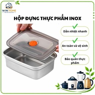 WIN HOME Stainless Steel Food Container – Food Storage Box with Sealed Lid, Retains Heat and Preserv