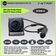 7-STAR* 5MP Mini Pinhole PoE IP Camera with Audio | 2.8mm Lens | SC1539-A
