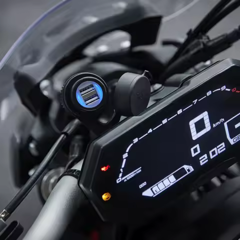 12V DV Motorcycle Parts USB Double Socket For Yamaha MT-07 MT-09 SP Tracer FZ-09 FZ-07 Tracer XSR 70
