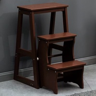 Step Ladder 2~3 Tier Step Stool Foldable, Wood Step Ladder Lightweight Portable