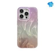 Ss939 Clarity Swirl Hologram Feather Case OMBRE Purple Rosegold Texture For Realme C1 C2 5 5I 9I 10 