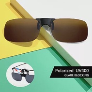 【SUNS】寶麗來偏光太陽眼鏡夾片 方形框 磁吸式夾片 防眩光 抗UV400 茶色
