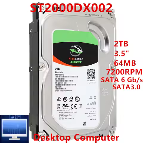New Original SSHD For Seagate 2TB SATA 3.5" 64MB+8G 7200RPM For Internal SSHD For Desktop SSHD For S
