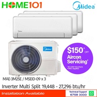 Midea Inverter Multi-Split AirCon MAE-3M25E - MSEID-09 x 3