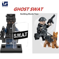 Big Sale【clearance】Minifigures Ghost SWAT Special Forces Police Boy Puzzle Building Blocks Toys