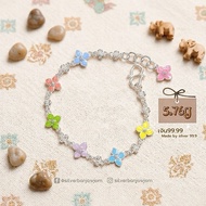 Flower Bracelet Genuine Silver Sukhothai Real 9999 Enamel