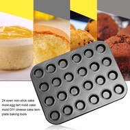 Teflon Baking Tray Cupcake 24-Hole Mini Muffin Black