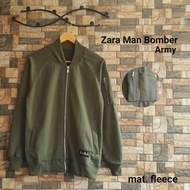 Jaket Pria ZARA MAN BOMBER Army - Fit to L