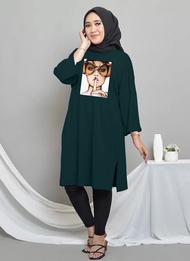 TUNIK BASIC OVERSIZE KACAMATA BESAR MIDI DRESS