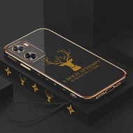 Case Oppo A57 4G / A77s 4G A77 / A77 5G / A77S 5G / A57 5G Plating Lucky Deer Free Strap