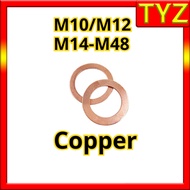 Copper Washer Gasket Flat Washer  M10/M12/M14-M48 【TYZ-FASTENER】