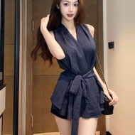 2025 Dopamine Women's Cross-Trap Design High-end Top Chiffon2025新款多巴胺女新款交叉绑带设计高级感上衣爆款雪纺上衣8.7