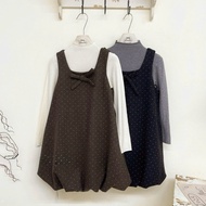 HYERI- Balloon Polka Dot Camisole Set + Plain Sweater + 100% QCCC Products
