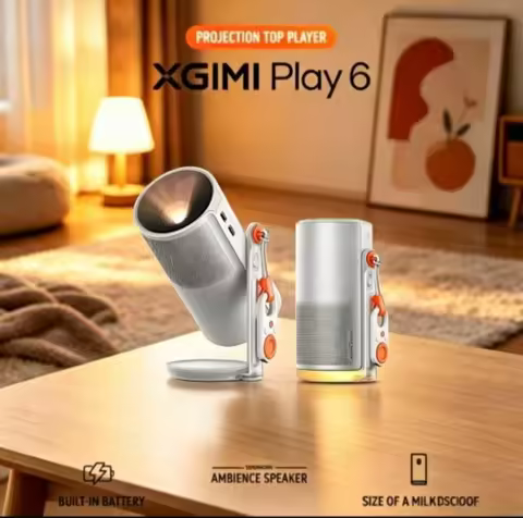 XGIMI Play 6 DLP Projector 1080P 20000mAh Battery 600CVIA Lumens Home Cinema Suitable for Camping an