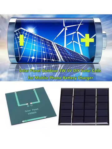 3W 5V Solar Cell Panel Solar Panel Charger Photovoltaic Cells for Solar Light for 3.7V Battery 3-5V 