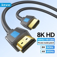 Jasoz สายเคเบิ้ล HDMI 2.1 8K 48Gbps Ultra High Speek 4K 240Hz Certified 8K 60Hz Dynamic HDR eARC Dol