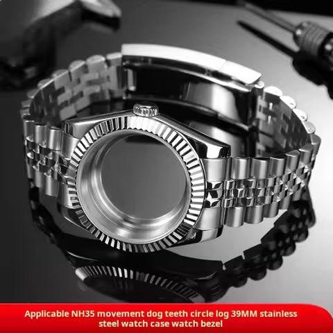Nh35 35.8m 39mm Men Metal Diving Case Parts For Rolex Log Type 41mm Dial Dog Tooth Watch Bezel Inser