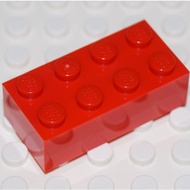 [2 Pieces] LEGO Rectangular Bricks 2x4 Red ID 300121 3001
