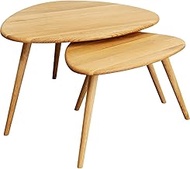 Kare Design Vigo Side Table (2-Piece), Brown, Coffee Table, Bedside Table, Shelf, Oak Wood, 40 x 67 