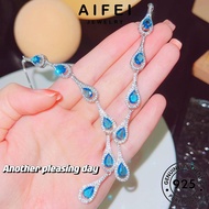 AIFEI JEWELRY Sterling Original Sapphire Silver Necklace 925 純銀項鏈 Luxurious Pendant Korean Leher Rantai Chain Perak For Women Accessories Perempuan N1375