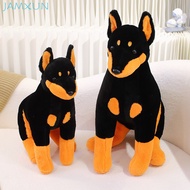 JAMXUN High Quality Simulation Dog Plush Toy Stuffed Lifelike Doberman Puppy Doll Home Decor Cartoon