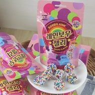 ซอจู เยลลี่รสองุ่นเคลือบน้ำตาลเรนโบว์ Seoju Rainbo Grape Jelly 46g.