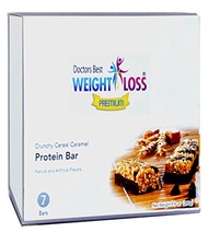 [USA]_Doctors Best Weight Loss Premium - High Protein Diet Bar Crunchy Cereal Caramel High in Fiber,