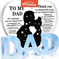 Dad Gifts from Daughter, Thank You Dad Gifts Acrylic Heart Plaque Gifts for Birthday Christmas Thank