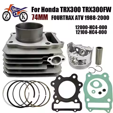 74mm 4T Motorcycle Cylinder Piston Kit For Honda TRX300 Fourtrax 300 TRX300FW 12100-HC4-000 12100HC4