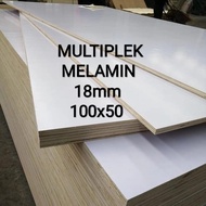 PUTIH Plywood / Multiplex white melamine 18mm (100x50) cm, melamineto plywood, white melamineto