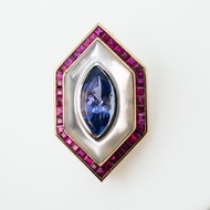 【荷魯斯之眼】CJ Design 18K金 坦桑石高級珠寶 胸針/吊墜兩用