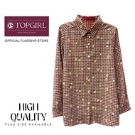 TOPGIRL Premium Checked Collar Blouse / Plus Size Check Blouse / Plus Size Checked Blouse / Collar B