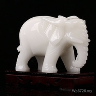 Afghan Jade Crafts Elephant Jade Ruyi Jewelry Ornaments Elephant Ornaments White Jade Pair Feng Shui