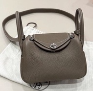B刻 Hermes 大象灰 銀扣 mini lindy