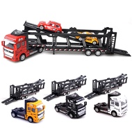 【Ready】Children Pull Back Alloy Simulation Trailer Supporting Ladder Model Toy Gift