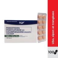 COLDZEP TGP 1 BOX (100 tablets) Paracetamol + Phenylpropanolamine (PPA) + Chlorphenamine 500/25/2
