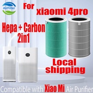 Original and Authentic【For only xiaomi 4pro filter】 Replacement Compatible with Xiaomi 4pro Filter Air Purifier Accessories High Quality HEPA&amp;Active Carbon High-Efficiency Antiba