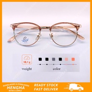 (HENGHA) Round Eyeglasses Men Women Round Half-frame Eyeglasses