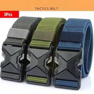 3pcs/1pc Multifunctional Outdoor Sports Work Belt, Canvas Woven Tactical Belt For Men, Breathable & 