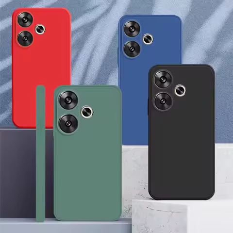 For Xiaomi Poco F6 Case Xiaomi Poco F6 5G Cover Soft Liquid Silicone Bumper Shield Protective Phone 