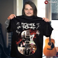 Men T Shirt My Chemical Romance Rock Band Guitar Signatures  tshirts NewS-5XL