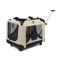 ST-🌊Supply Cat Cage Dog Cage Cathouse Doghouse Portable Folding Trolley Cage Pet Stroller Car Cage Golden Retriever Tedd