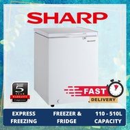 【 READY STOCK 】 SHARP Chest Freezer | Dual Cooling 2-in-1 | LED Lighting | 110L / 160L / 220L / 310L /510L