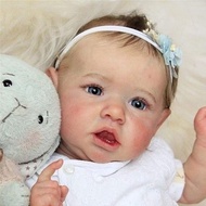 Mainan Boneka Reborn Babybayi Mata Abuabu Mirip Asli Bahan Silikon