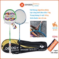 Genuine Badminton Racket Set (2 Rackets) DECOO DK210, Good Badminton Racket Pair Light String Power