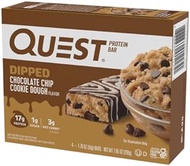 Quest Dipped Chocolate Chip Cookie Dough Nutrition Protein Bar (Pack of 4)